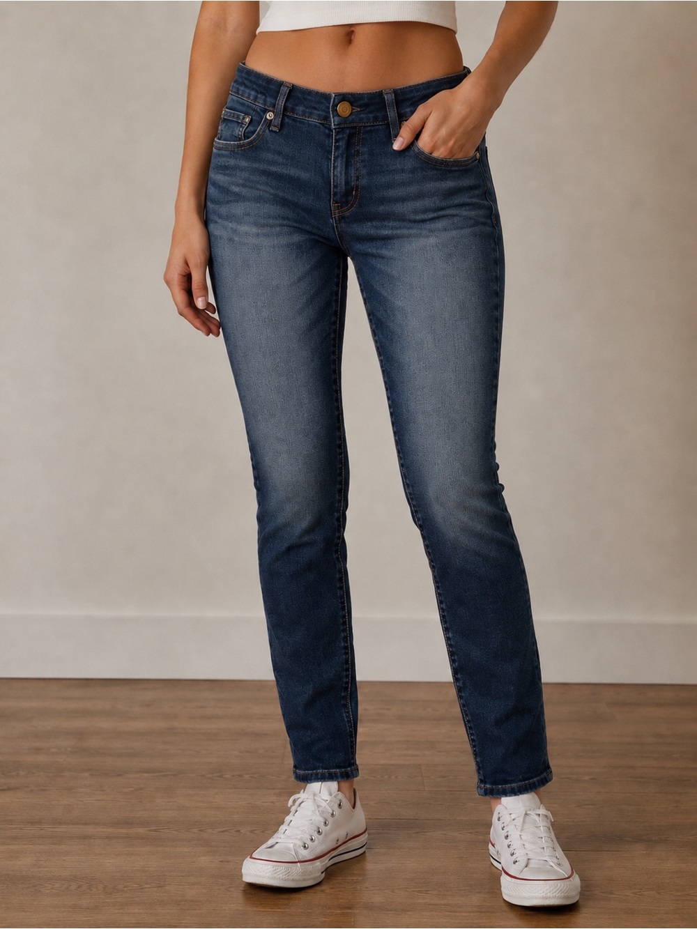American Eagle Outfitters Women's Dark Wash Stretch Skinny Jeans - Blue - Size 4